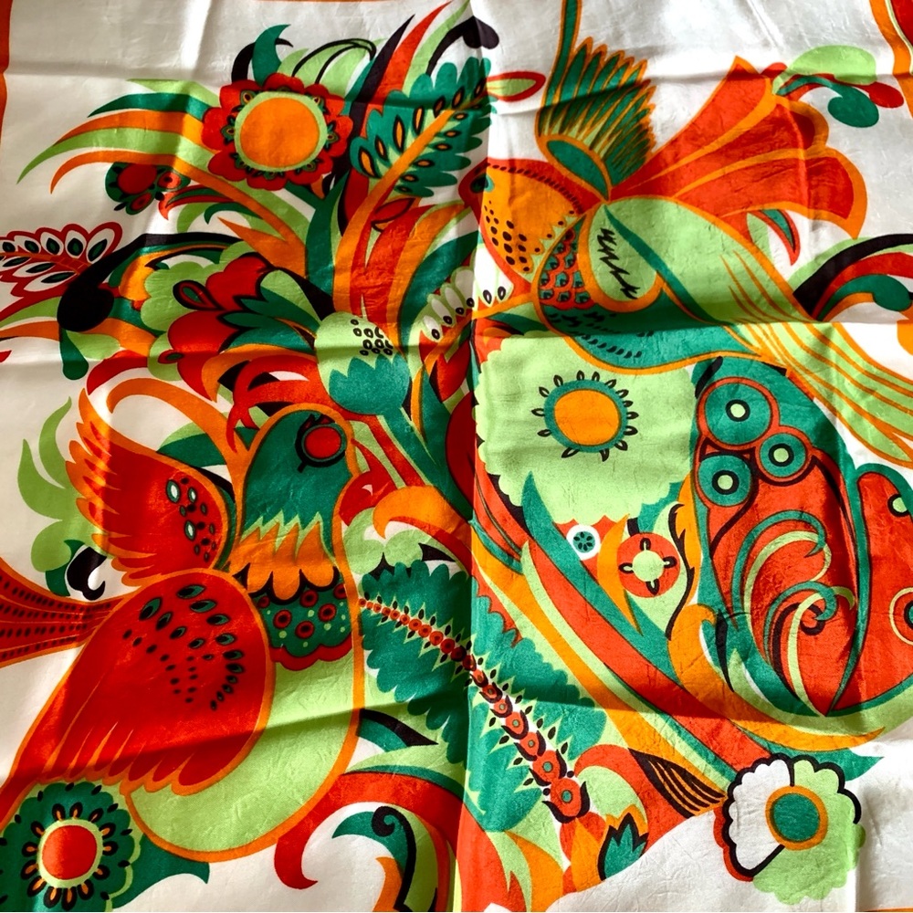 Vintage St. Germain Abstract Tropical Scarf